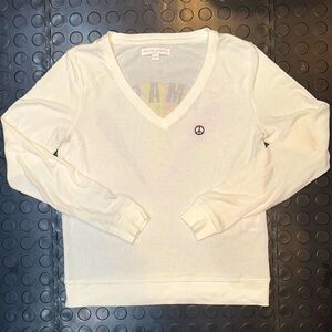 Spiritual Gangster White V-Neck Sweater S